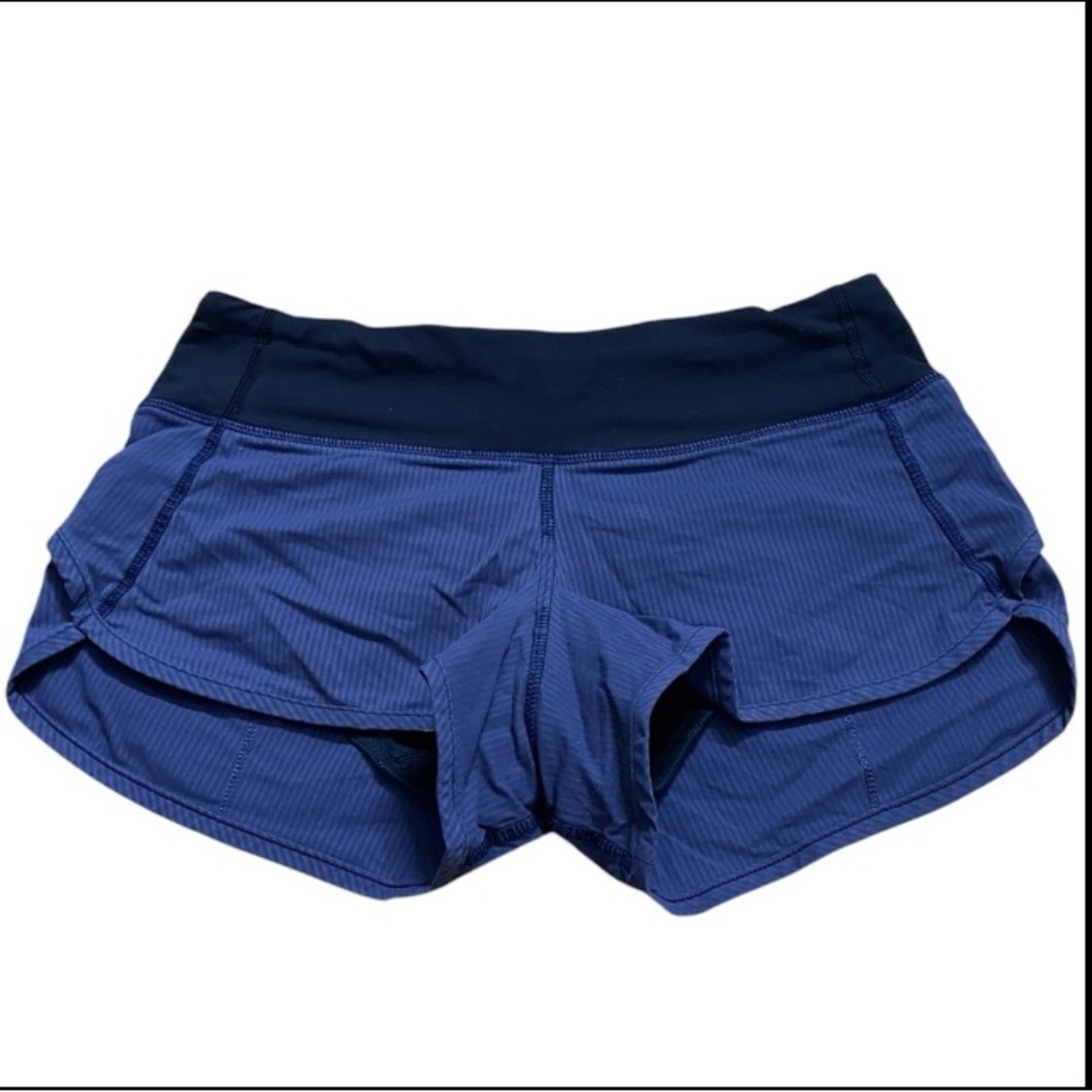 Lululemon Purple Pinstripe Speed Shorts 2.5” inseam Size 2